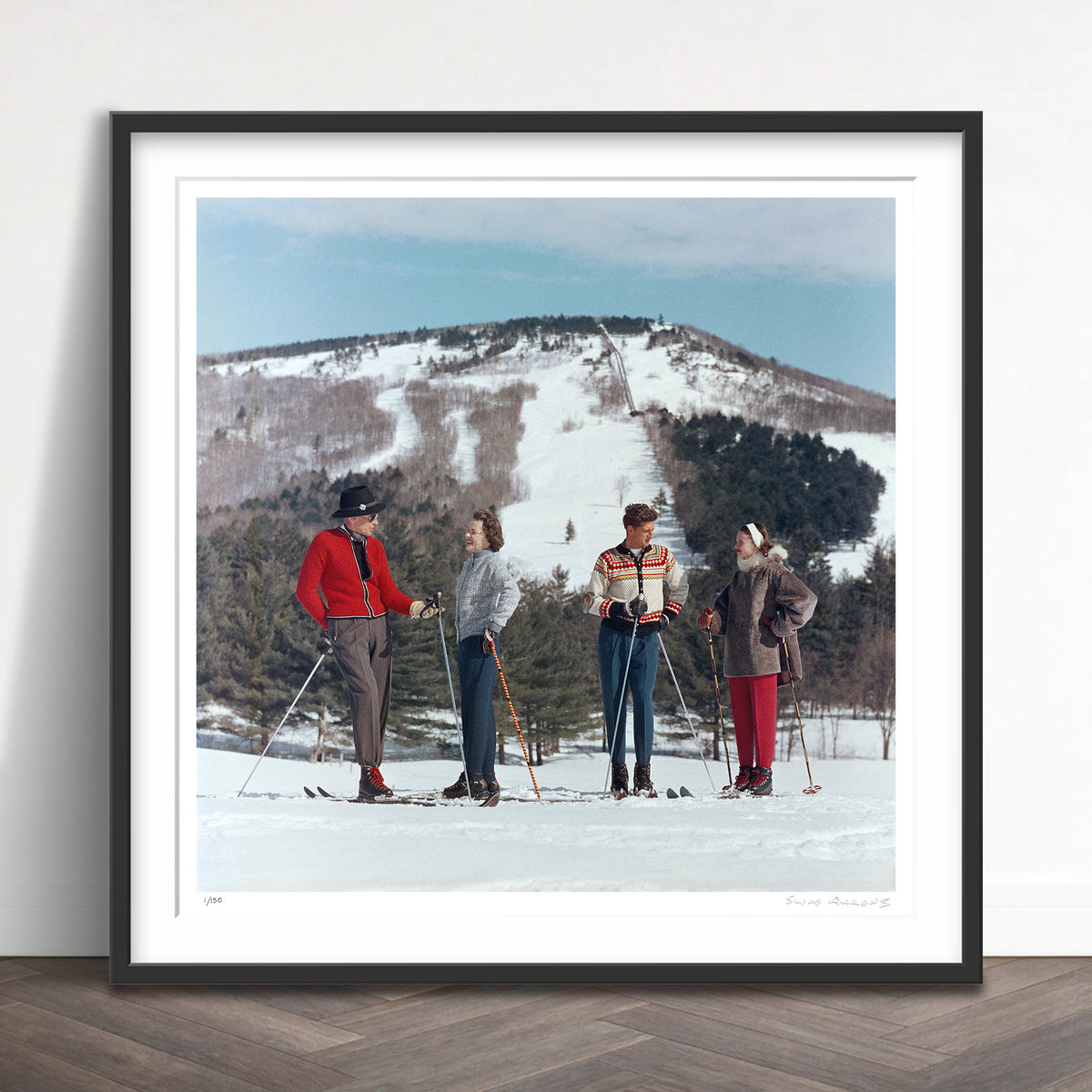 Slim Aarons Limited Edition Estate Stamped skiing in new hampshire limited edition 1158180797 Framed