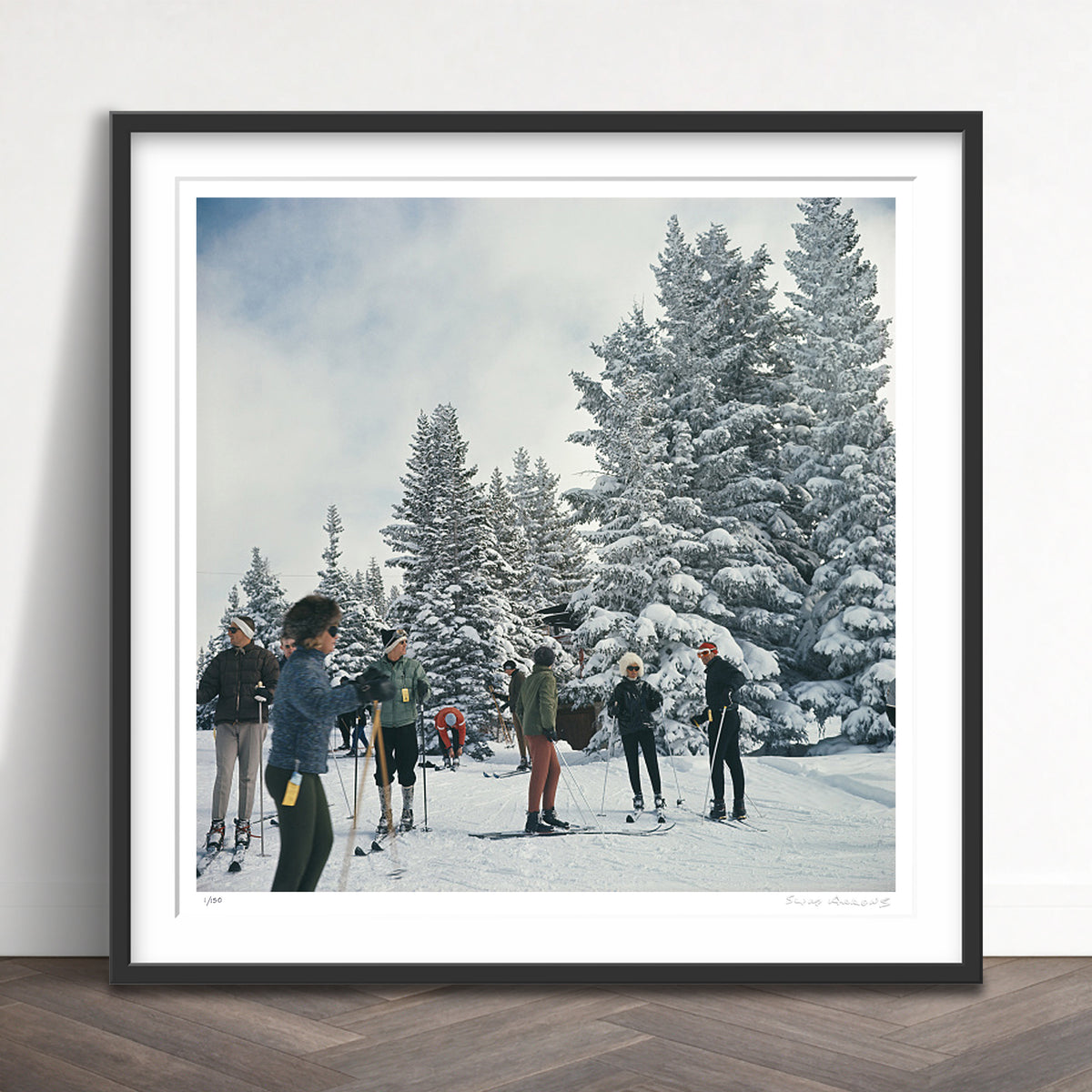 Slim Aarons Limited Edition Estate Stamped skiing in vail limited edition 745209097 Framed