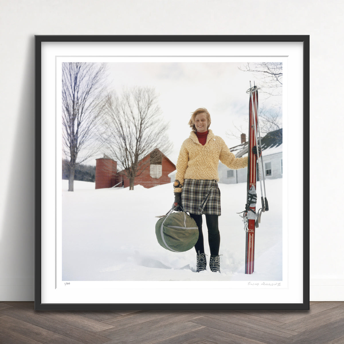 Slim Aarons Limited Edition Estate Stamped skiing waitress limited edition 3009850 Framed