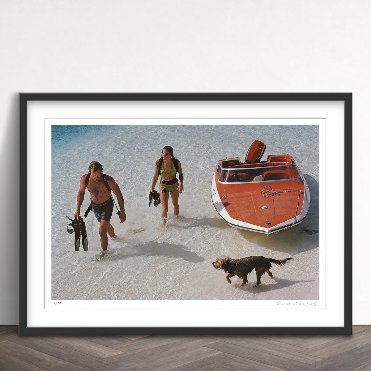 Slim Aarons Limited Edition Estate Stamped snorkelling holiday limited edition 596330691 Framed