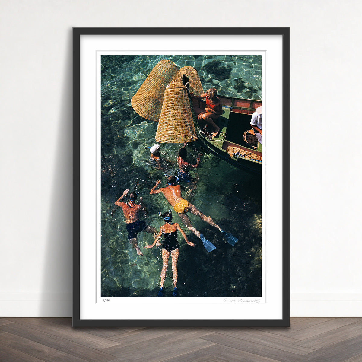 Slim Aarons Limited Edition Estate Stamped snorkelling in malta limited edition 968906516 Framed
