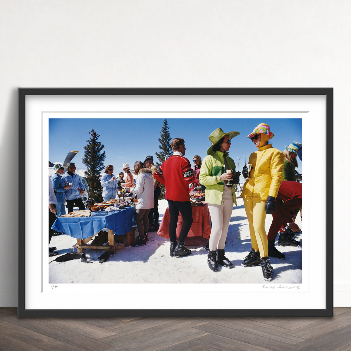 Slim Aarons Limited Edition Estate Stamped snowmass gathering limited edition 114278166 Framed