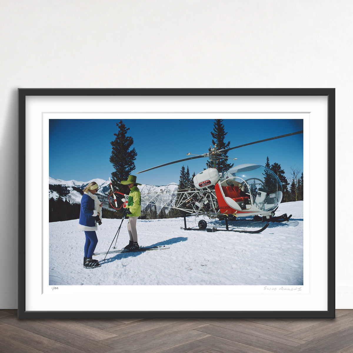 Slim Aarons Limited Edition Estate Stamped snowmass village 1 limited edition 114278165 Framed