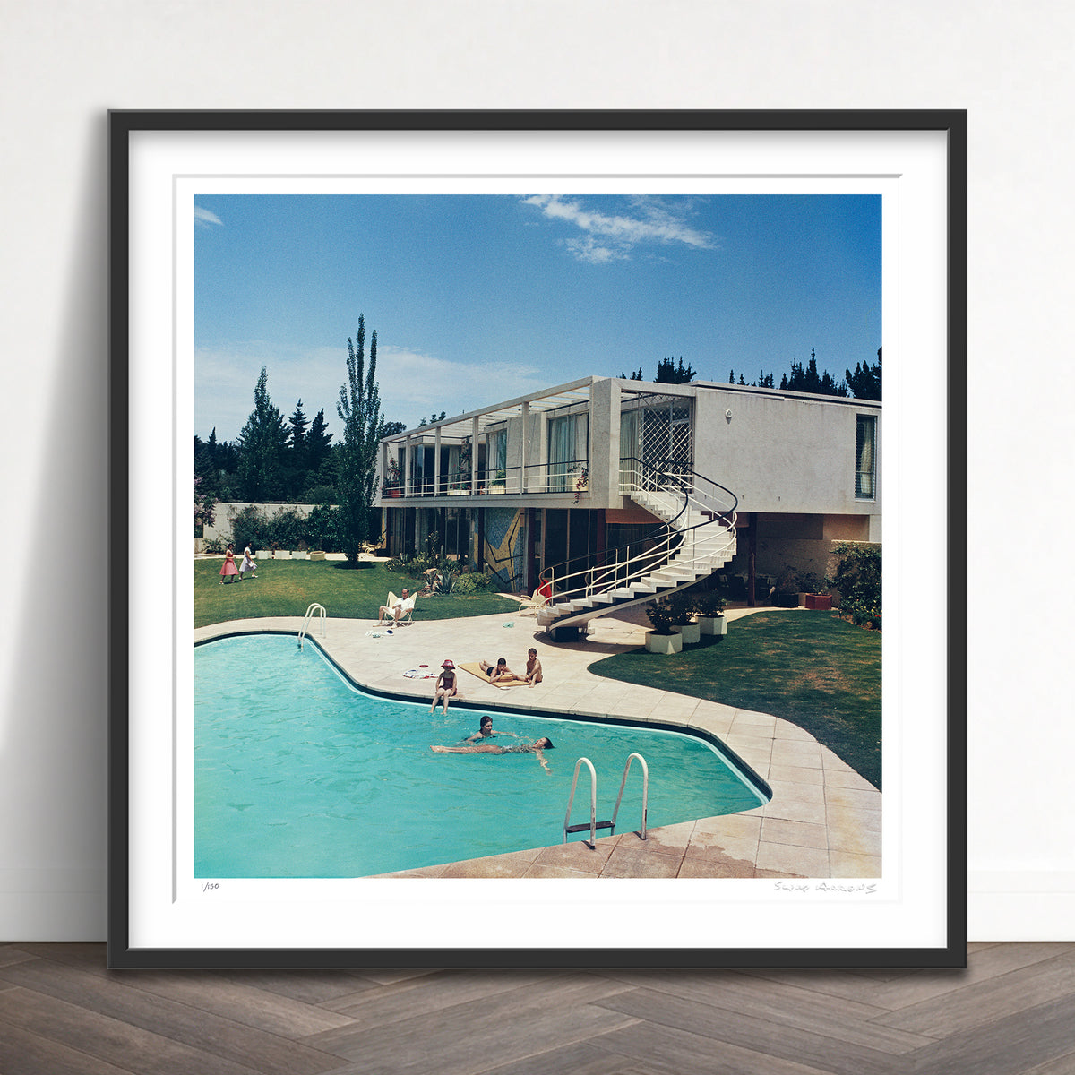 Slim Aarons Limited Edition Estate Stamped south africa swimming pool limited edition 77442707 Framed