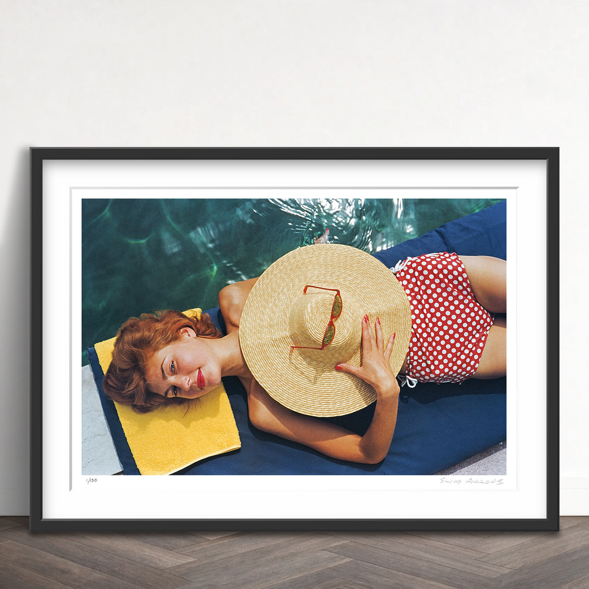 Slim Aarons Limited Edition Estate Stamped sunbathing in burgenstock limited edition 1158180877 Framed