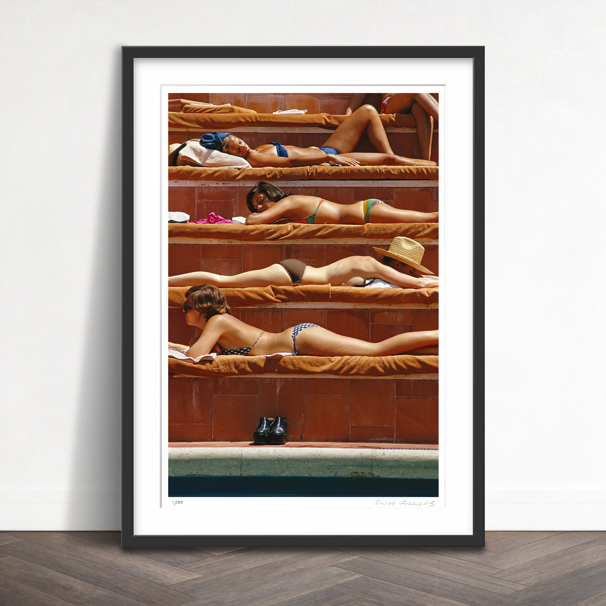 Slim Aarons Limited Edition Estate Stamped sunbathing in capri limited edition 674382855 Framed