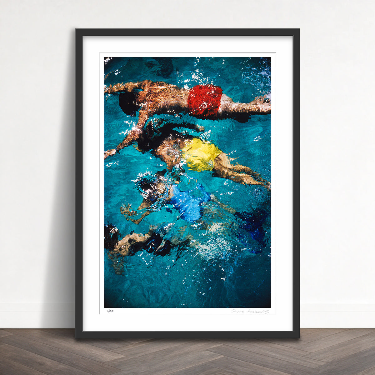 Slim Aarons Limited Edition Estate Stamped swimming in the bahamas limited edition 76859840 Framed