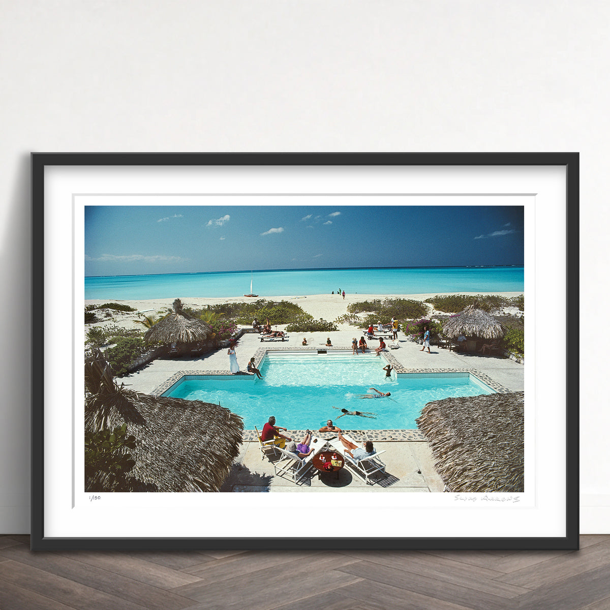 Slim Aarons Limited Edition Estate Stamped the meridian club limited edition 605352635 Framed