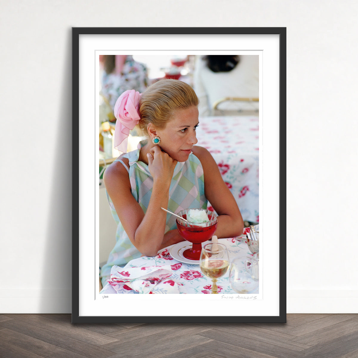 Slim Aarons Limited Edition Estate Stamped tina onassis limited edition 3165172 Framed