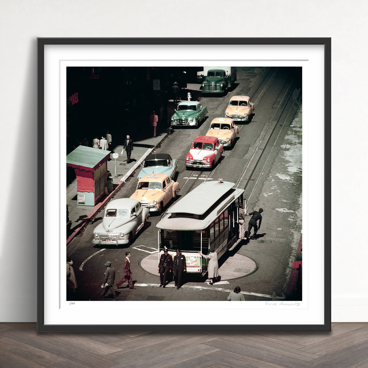 Slim Aarons Limited Edition Estate Stamped tram turntable limited edition 3165446 Framed