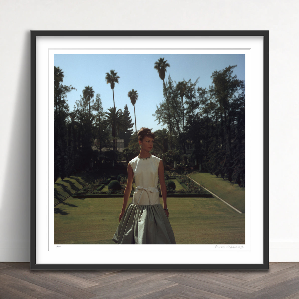 Slim Aarons Limited Edition Estate Stamped two tone dress limited edition 120817060 Framed