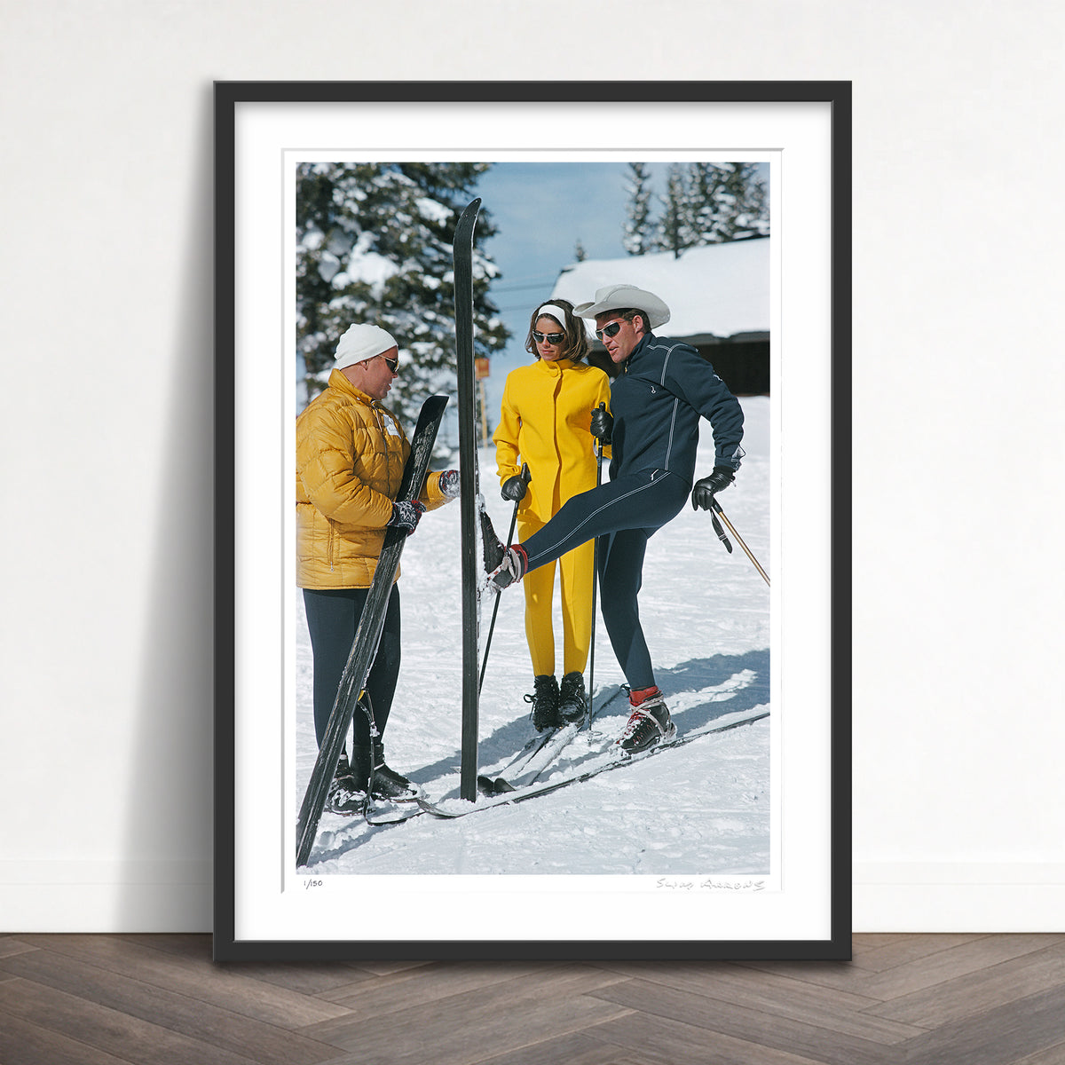 Slim Aarons Limited Edition Estate Stamped vail skiers limited edition 670808863 Framed