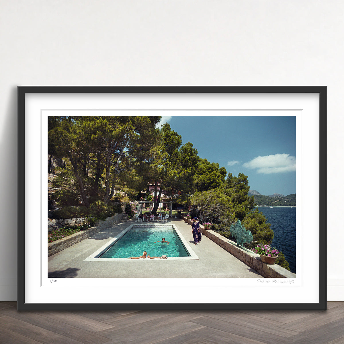 Slim Aarons Limited Edition Estate Stamped vanes villa limited edition 605352631 Framed