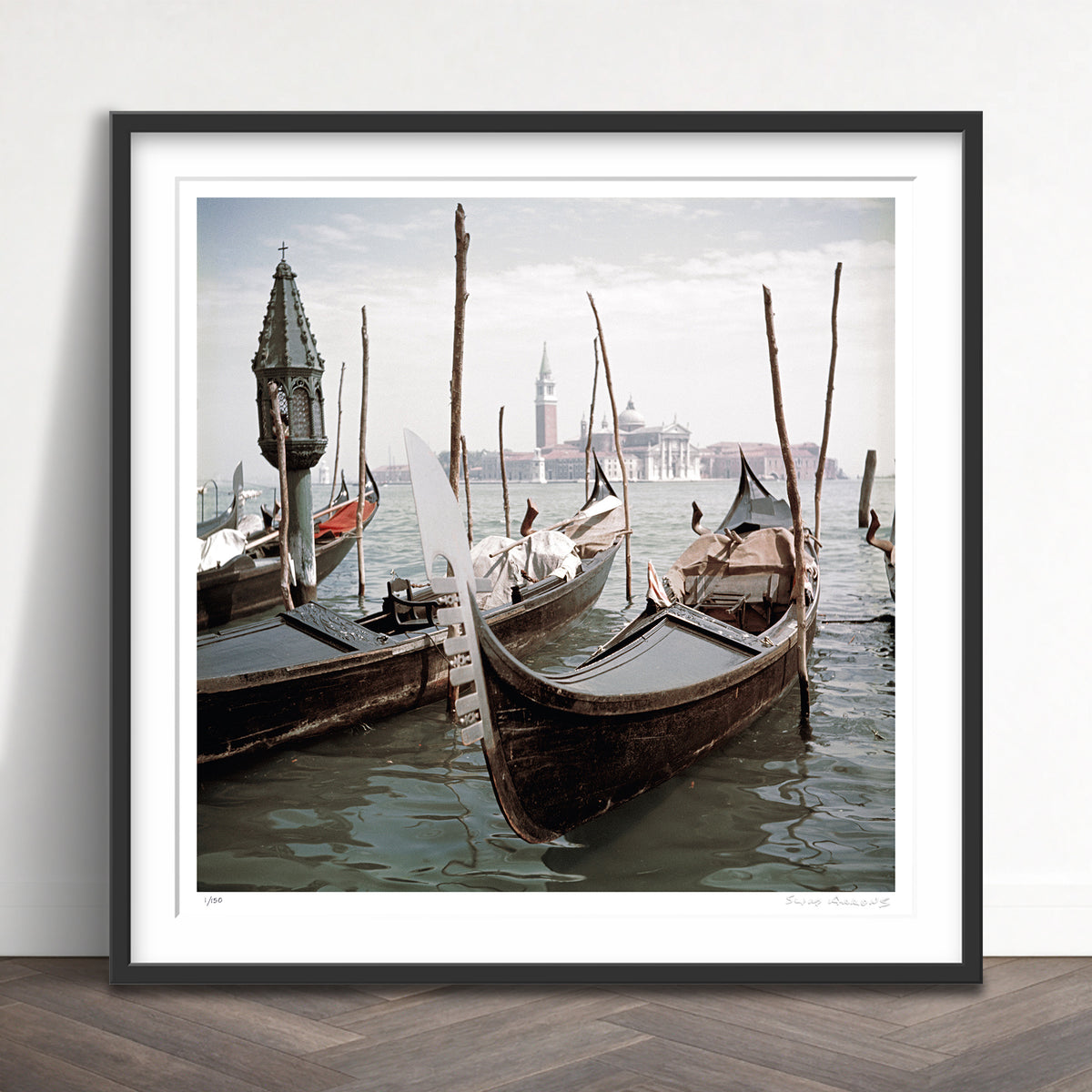 Slim Aarons Limited Edition Estate Stamped venice gondolas limited edition 79466737 Framed