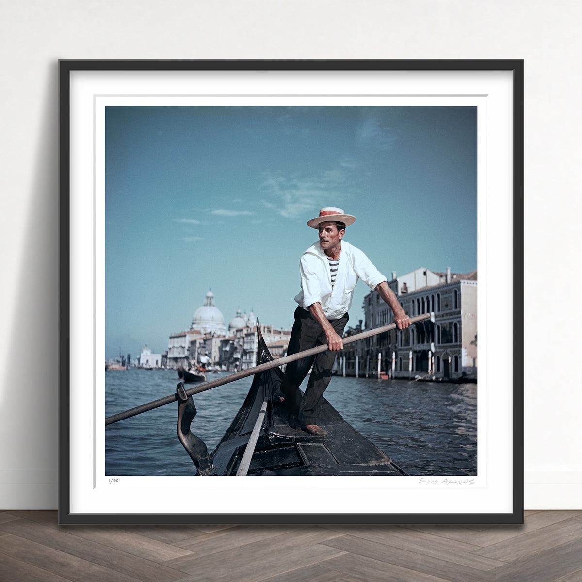 Slim Aarons Limited Edition Estate Stamped venice gondolier limited edition 79466720 Framed