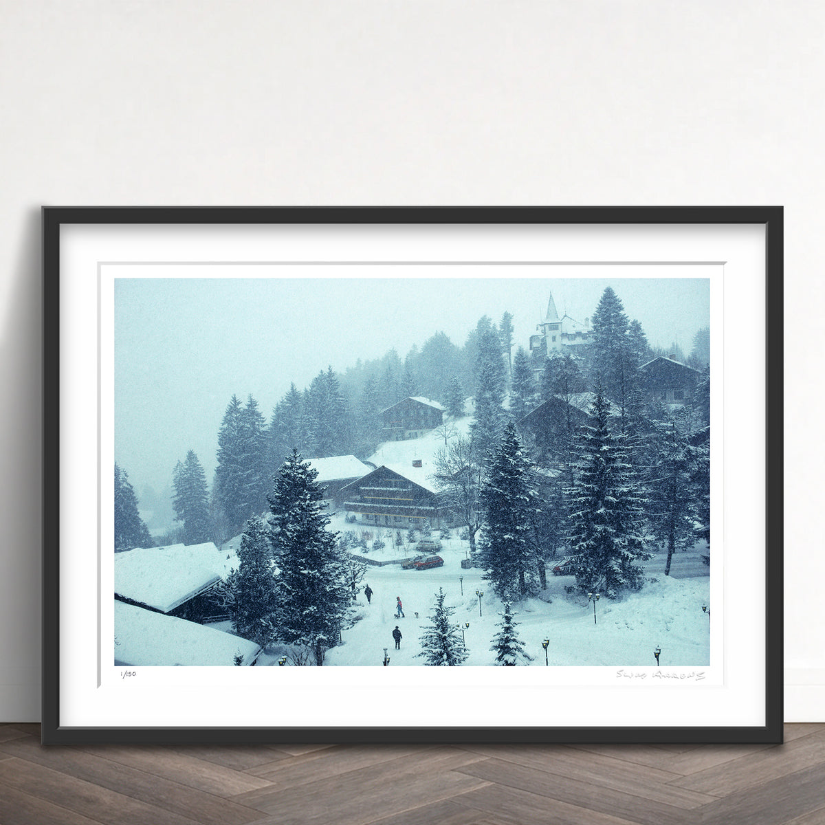 Slim Aarons Limited Edition Estate Stamped winter in gstaad limited edition 76072043 Framed