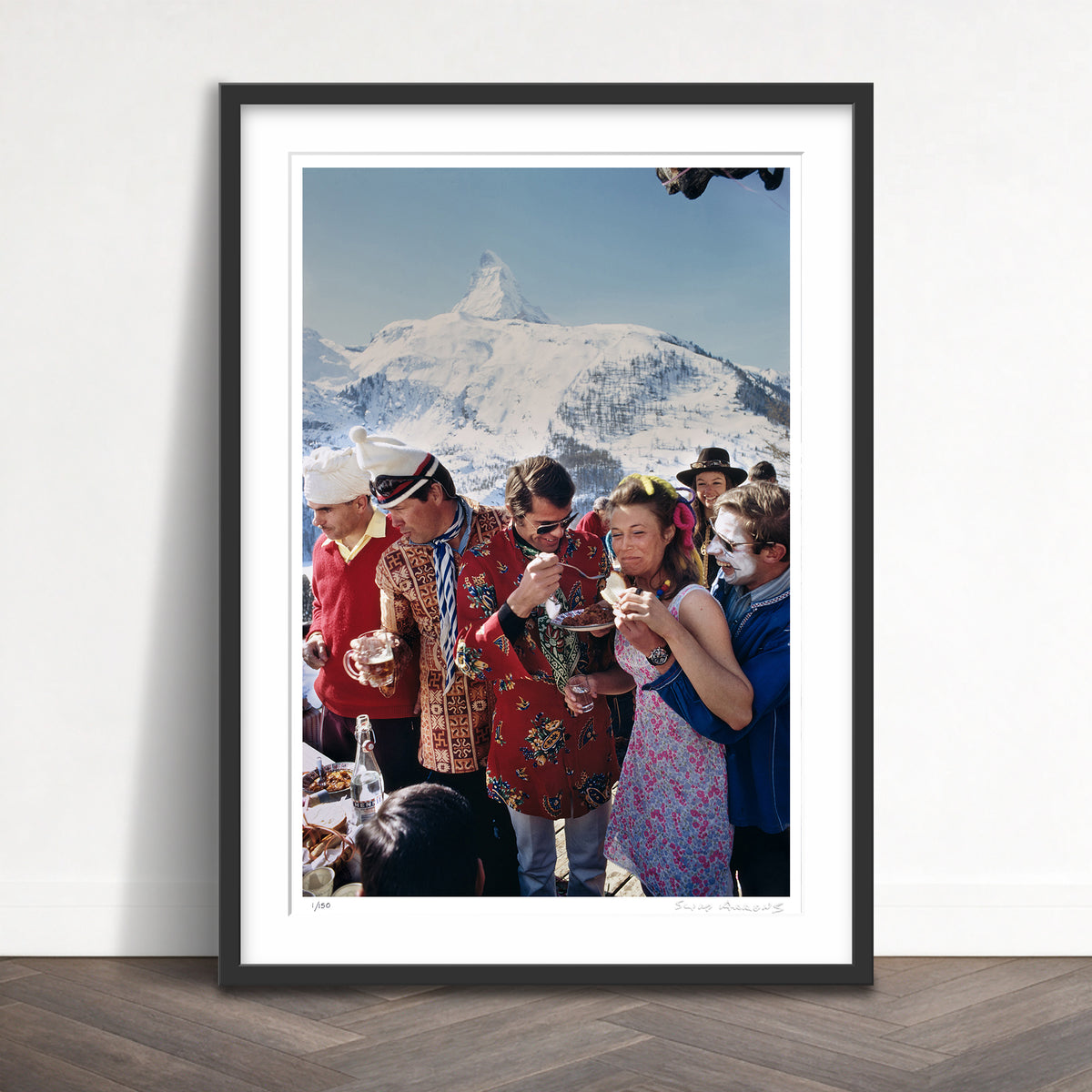 Slim Aarons Limited Edition Estate Stamped zermatt skiing 1 limited edition 113911965 Framed