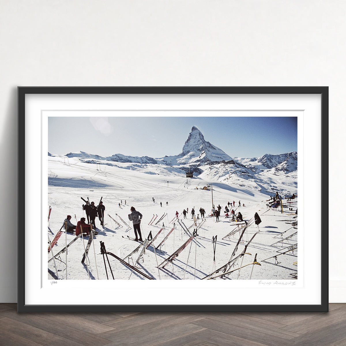 Slim Aarons Limited Edition Estate Stamped zermatt skiing 2 limited edition 113911946 Framed