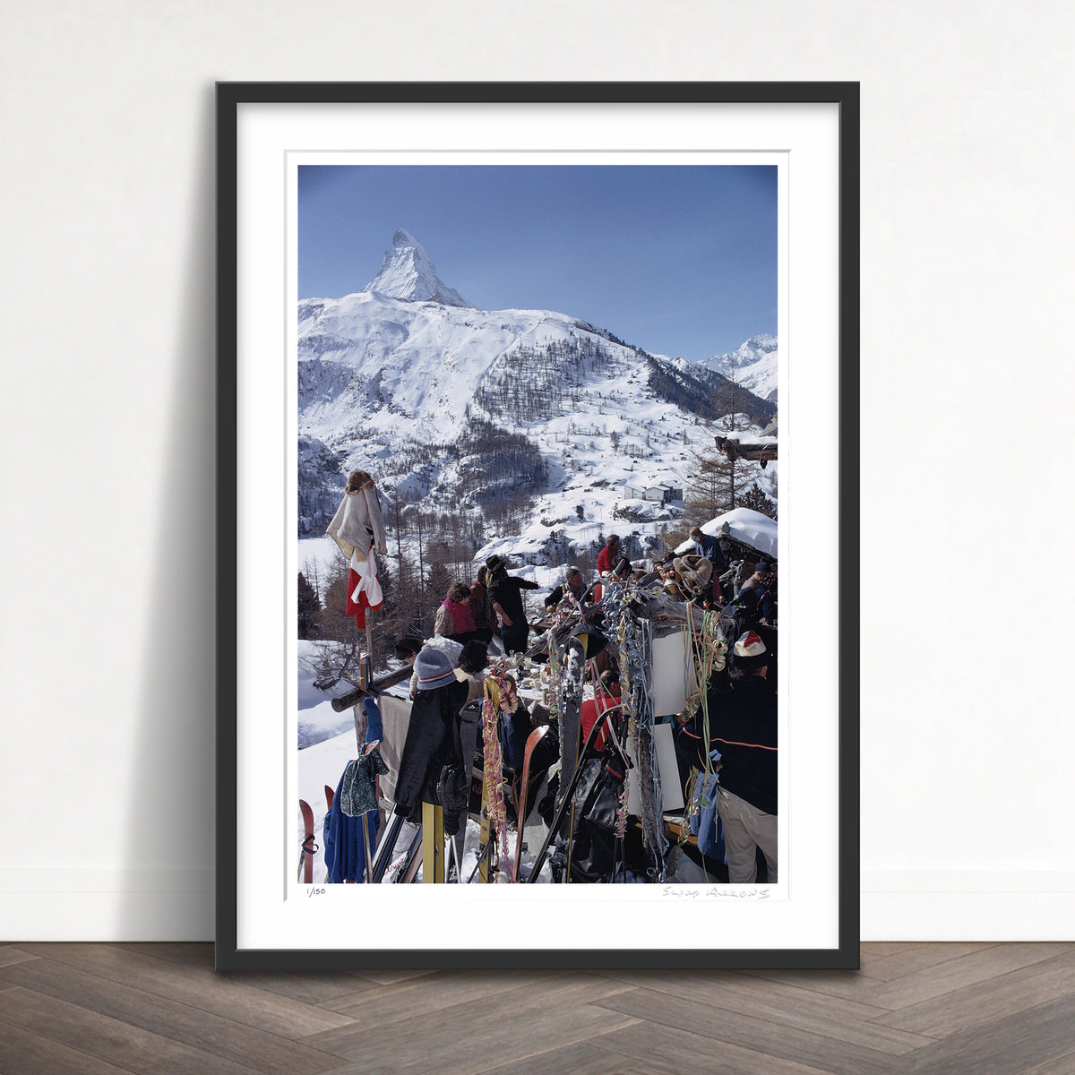 Slim Aarons Limited Edition Estate Stamped zermatt skiing 3 limited edition 113911966 Framed