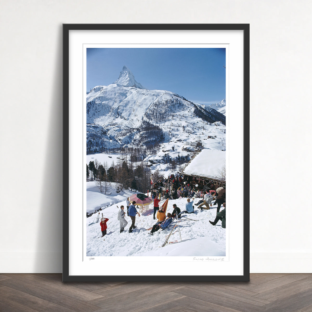 Slim Aarons Limited Edition Estate Stamped zermatt skiing limited edition 113911890 Framed