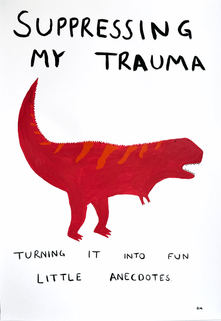 Suppressing My Trauma (Framed) by Billy Murphy, a original acrylic on 310gsm southbank coarse from 2024