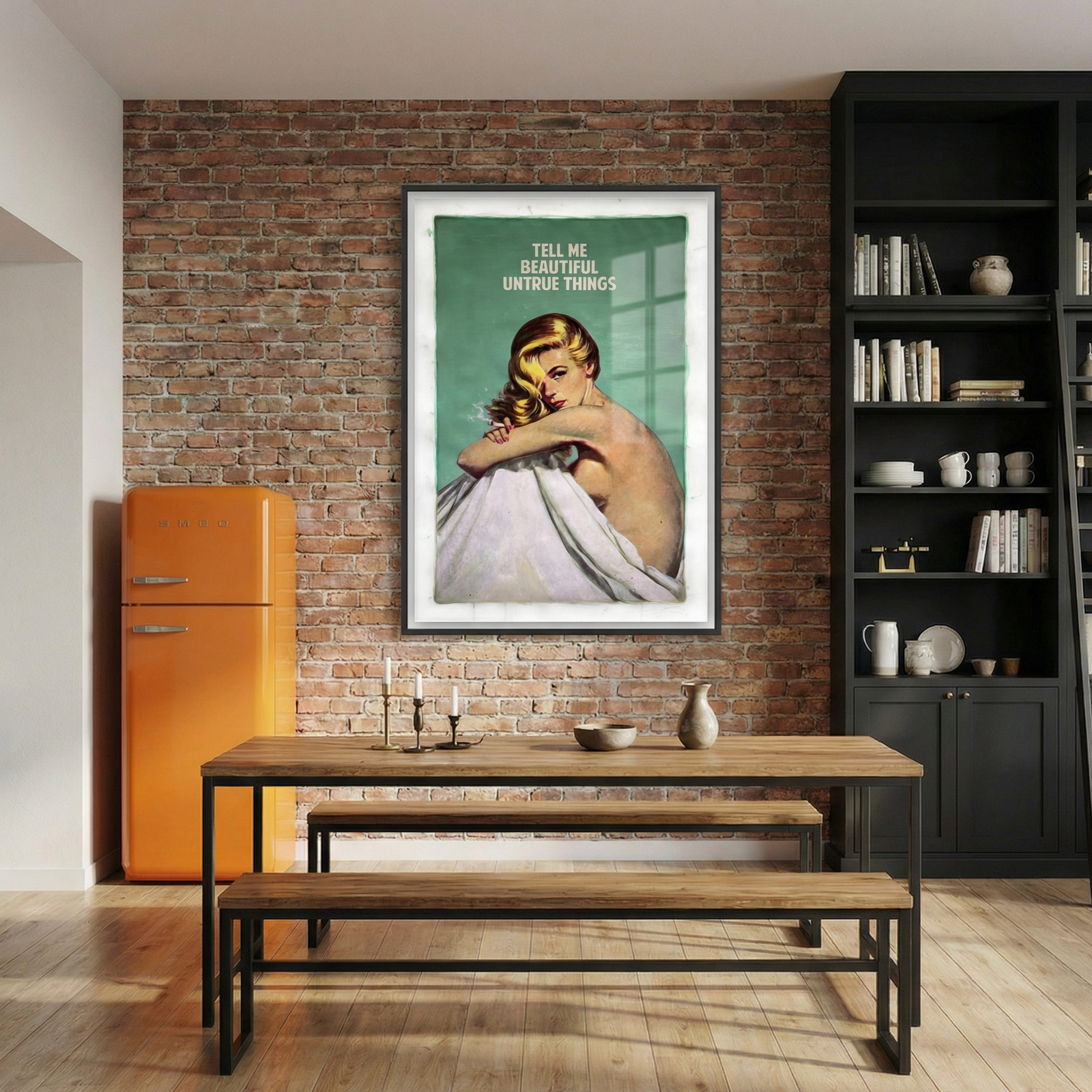 tell-me-beautiful-untrue-things-teal-The Connor Brothers-Limited Edition Art Print-1064x1659