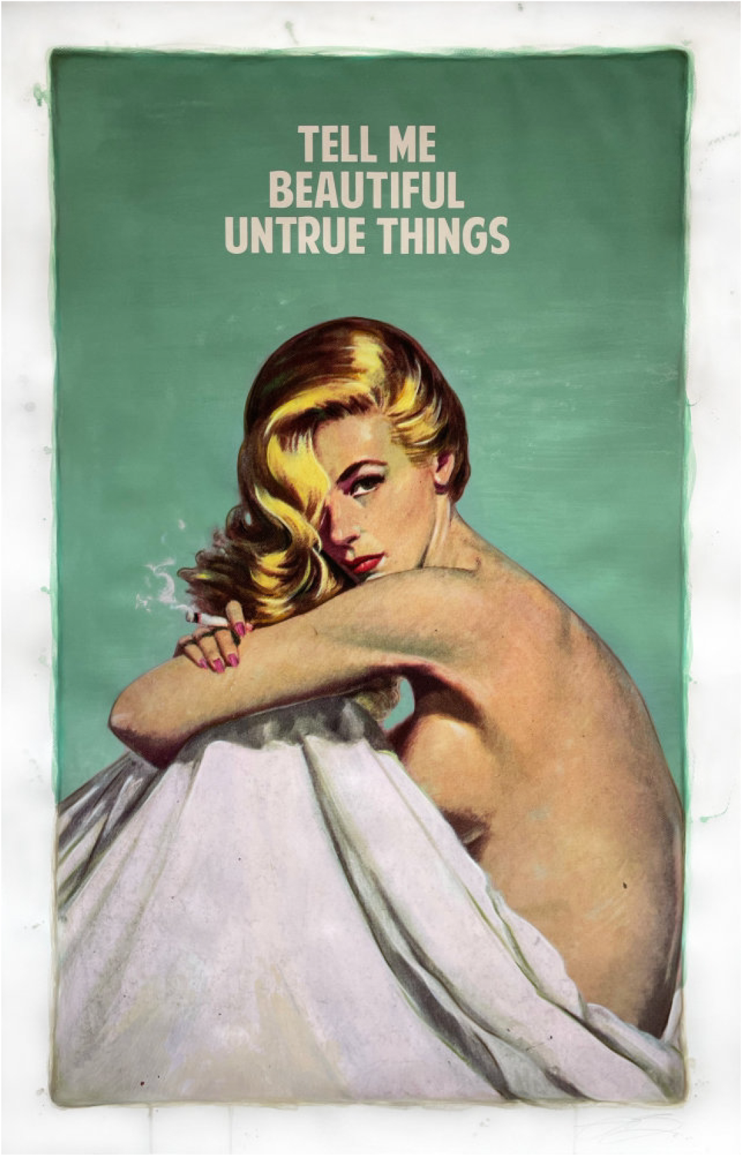 tell-me-beautiful-untrue-things-teal-The Connor Brothers-Limited Edition Art Print-1064x1659