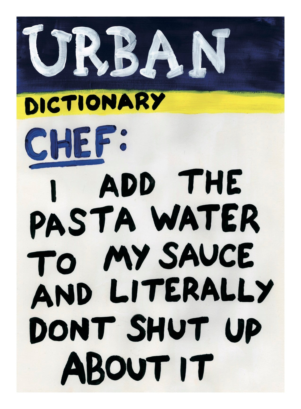 Pasta Water by Times New Roadman, a open edition offset lithograph on 190gsm essential offset paper from 2023