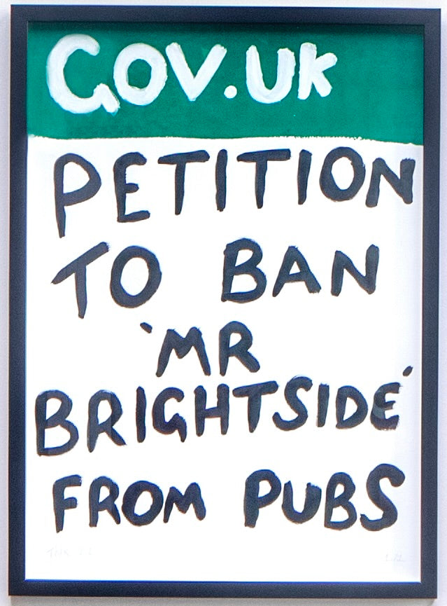 Gov: Mr. Brightside (Framed) by Times New Roadman, a hand-finished hand finished screen print on 310gsm south bank coarse from 2022