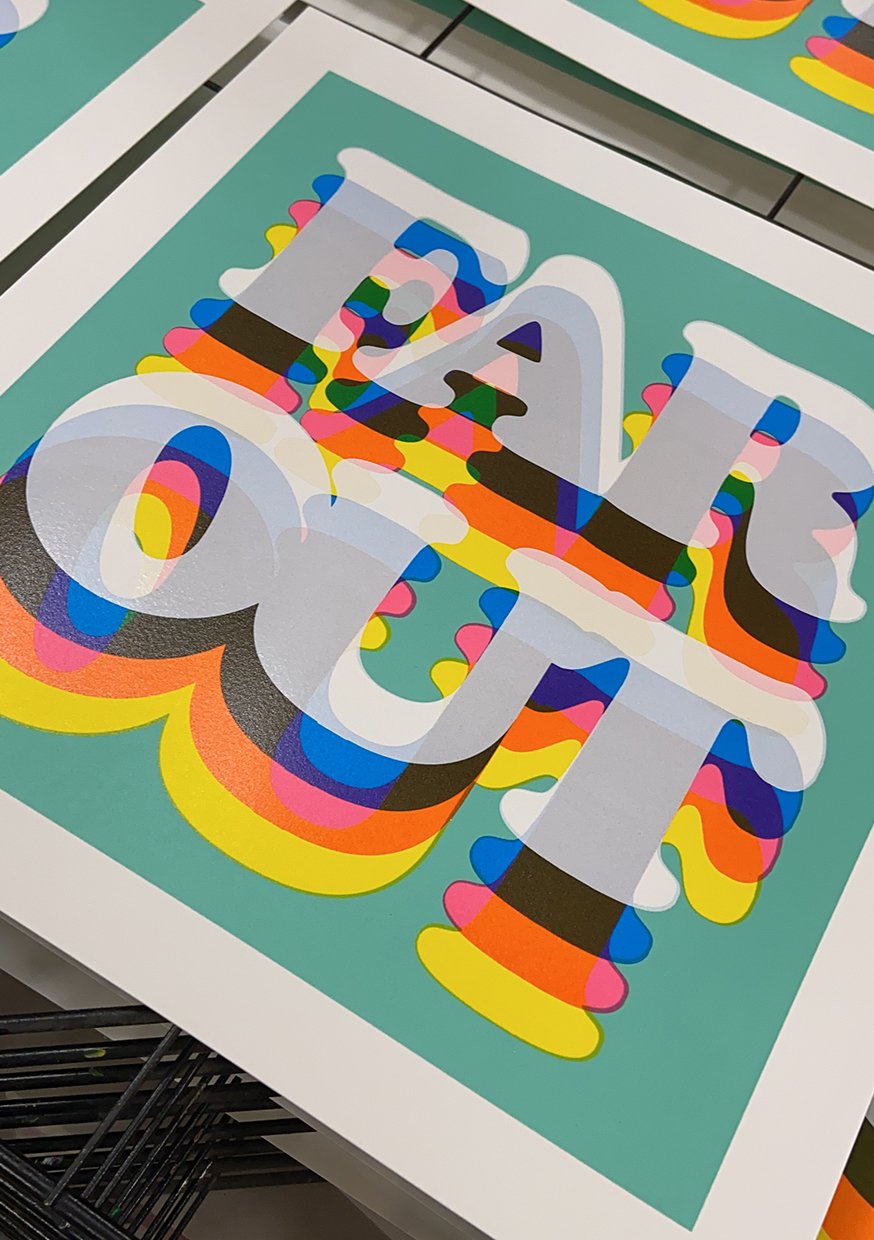 Far Out by Oli Fowler, a limited edition 5 layer screen print on 300gsm somerset satin paper  from 2020