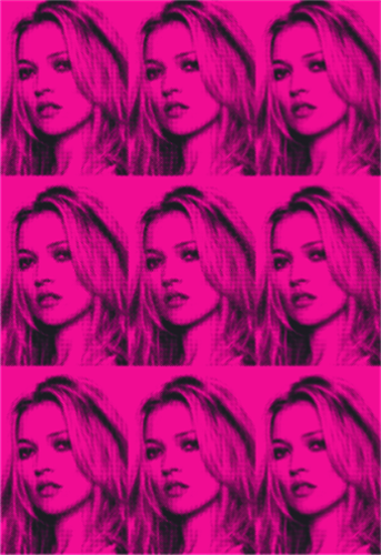 Kate Multiple (Black on Pink) by Russell Marshall, a limited edition 2 colour silkscreen on somerset satin 300gsm paper from 2014
