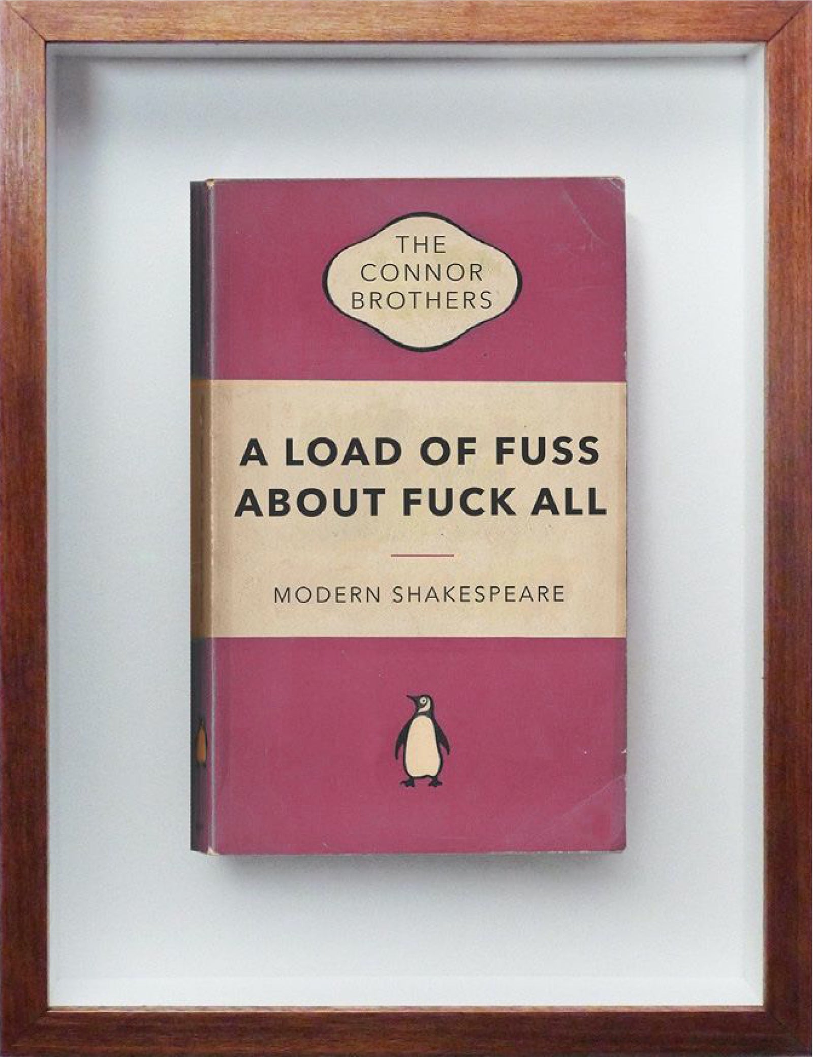 A Load Of Fuss About – Red (Framed) by The Connor Brothers, a limited edition hand painted vintage paperback book with silkscreen from 2019