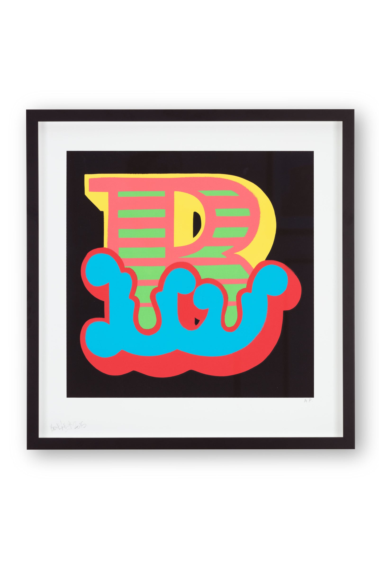 B - Blue by Ben Eine, a limited edition 6 colour screen print on somerset satin 300gsm paper from 2015