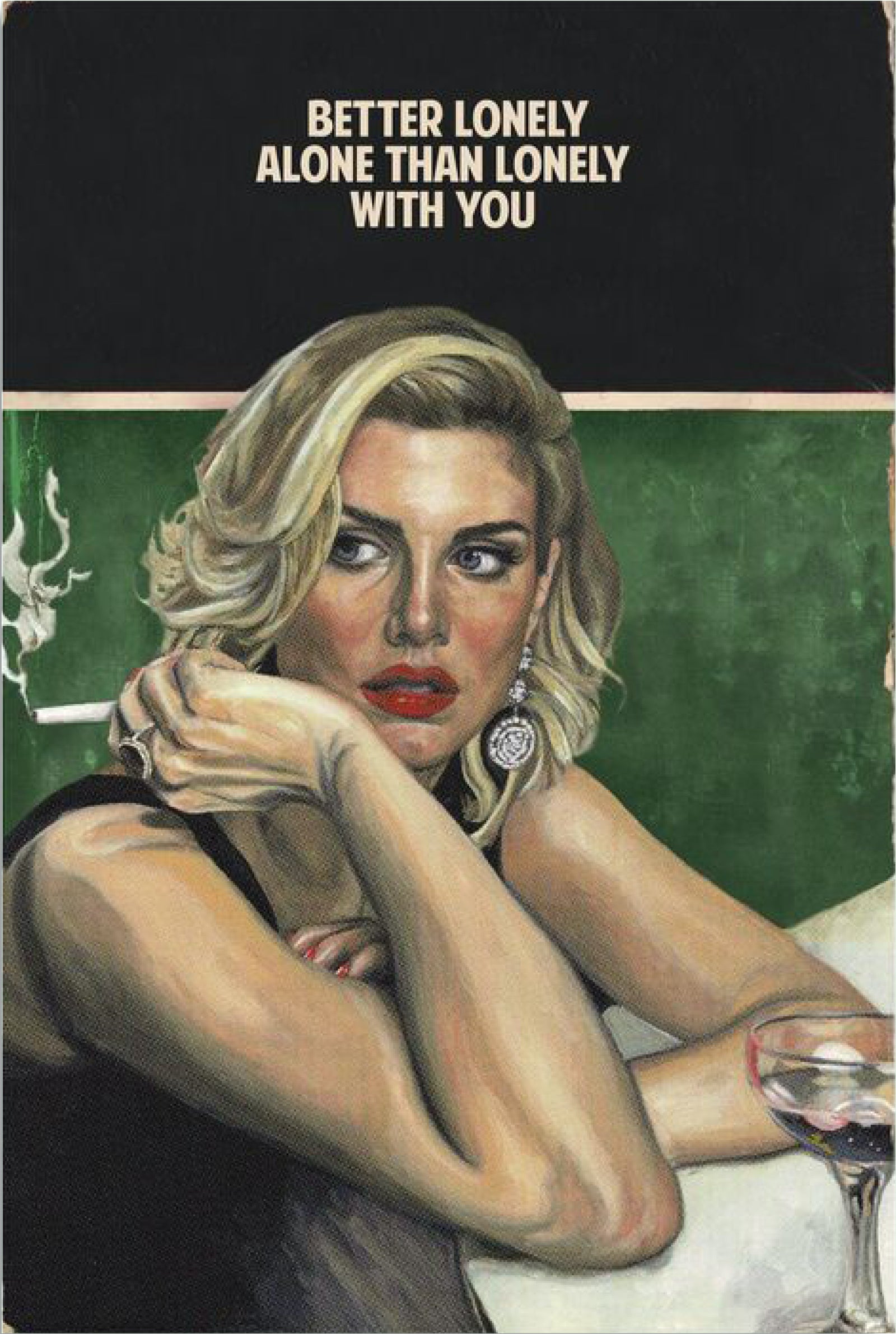 Better Lonely Alone Than With You (Framed) by The Connor Brothers, a limited edition giclée print in colours with silkscreen varnish on wove paper. from 2020