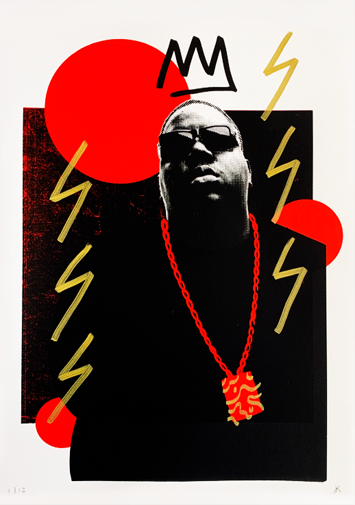 Biggie - Black & Red - (Framed) by James Kingman