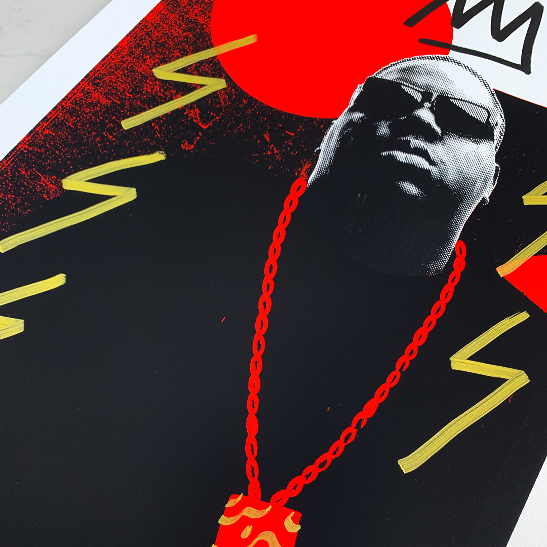 Biggie - Black & Red - (Framed) by James Kingman