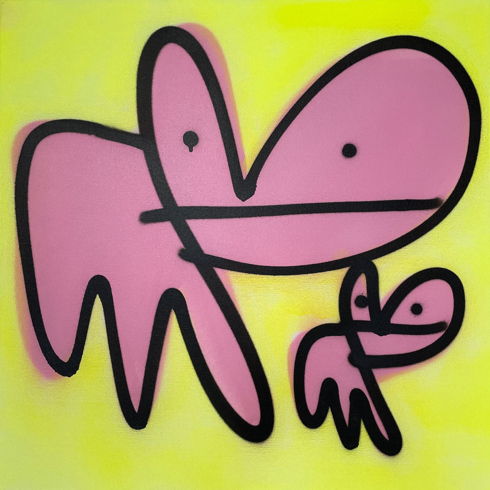 Pure Evil Bunny Tag Canvas - Blackberry & Dandelion by Pure Evil