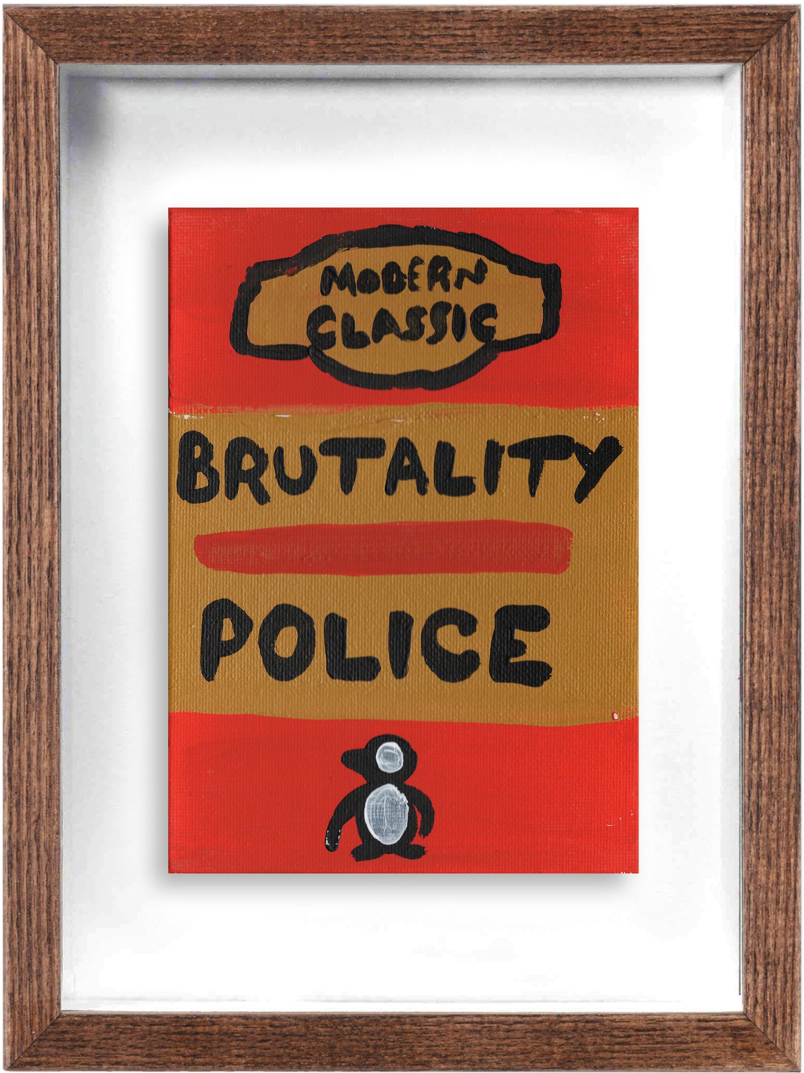 Brutality Police (Framed) by Times New Roadman, a original hand painted with acrylic on canvas stretched board from 2020