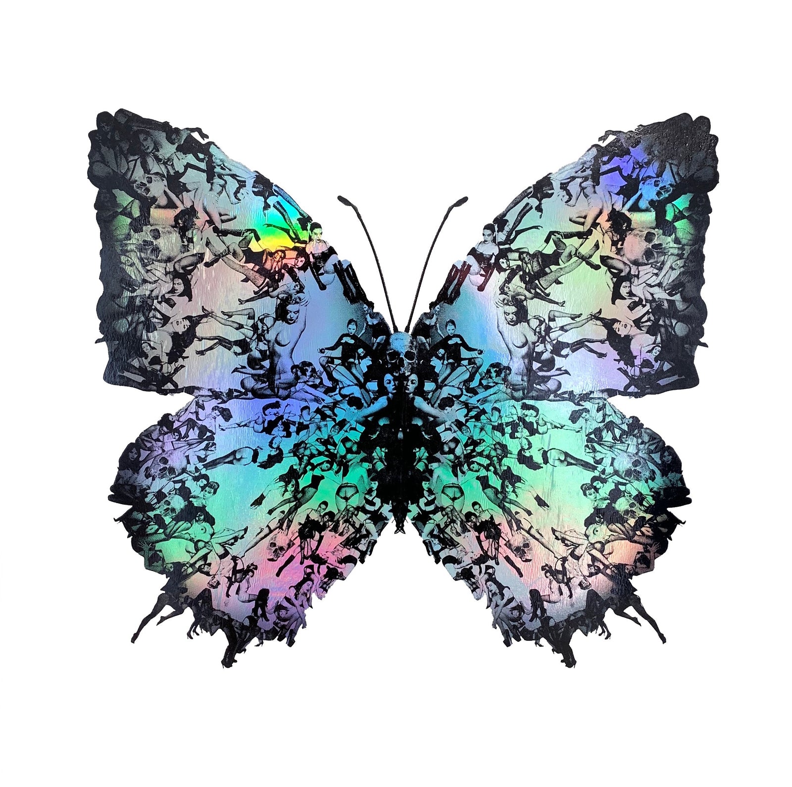 Deliverance Iridescent Blue Foil Edition by Cassandra Yap, a limited edition printed on southbank smooth 350gsm paper. each print is foiled by hand for a slightly distressed effect making each piece unique. from 2021