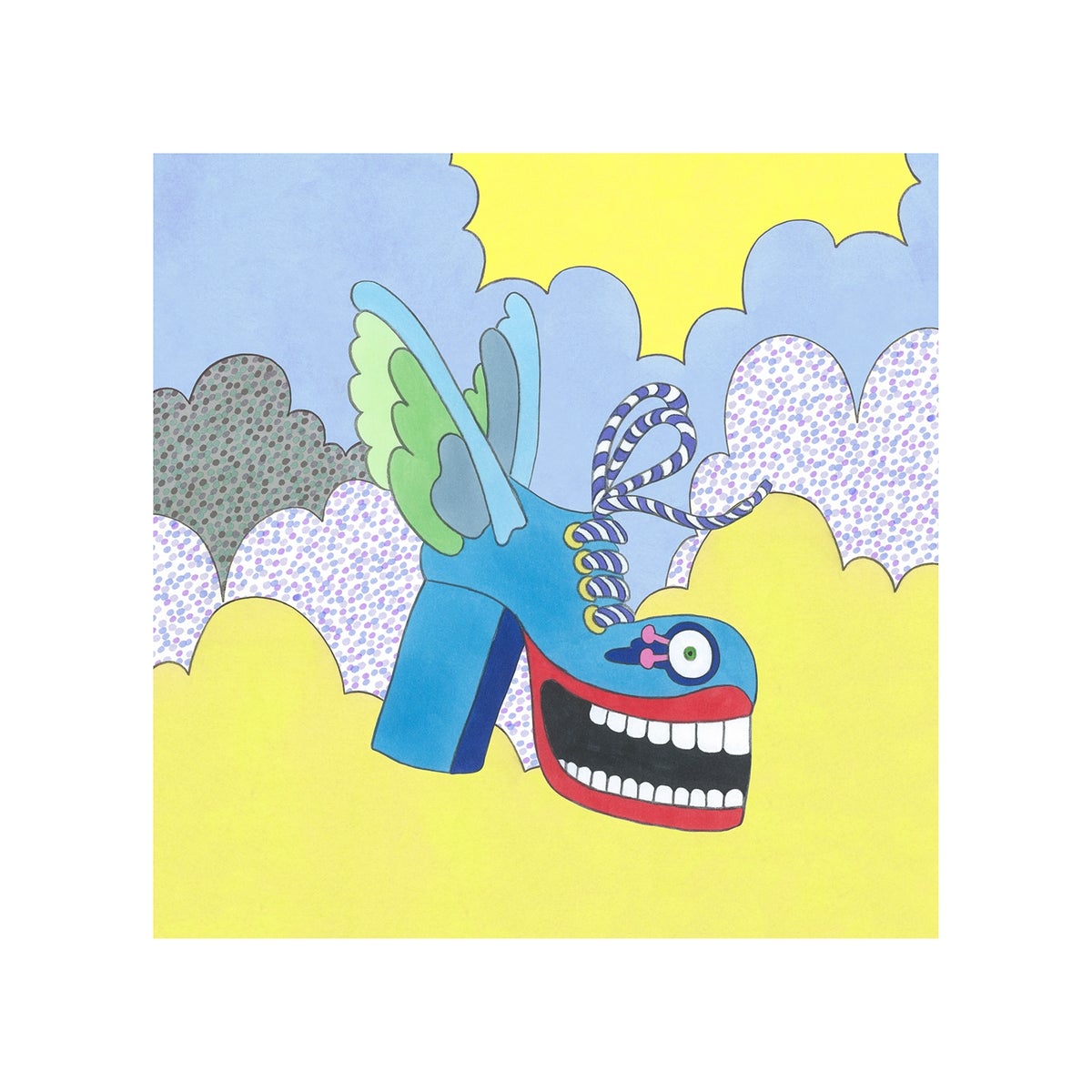 La Chaussure Dans Les Nuages by Boogaloo Stu, a limited edition giclee print on eco bamboo 290gsm art paper from 2021