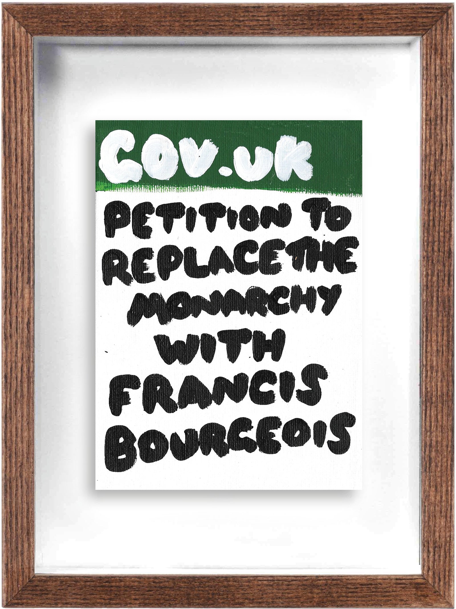 Francis Bourgeois (Framed) by Times New Roadman, a original hand painted with acrylic on canvas stretched board from 2021