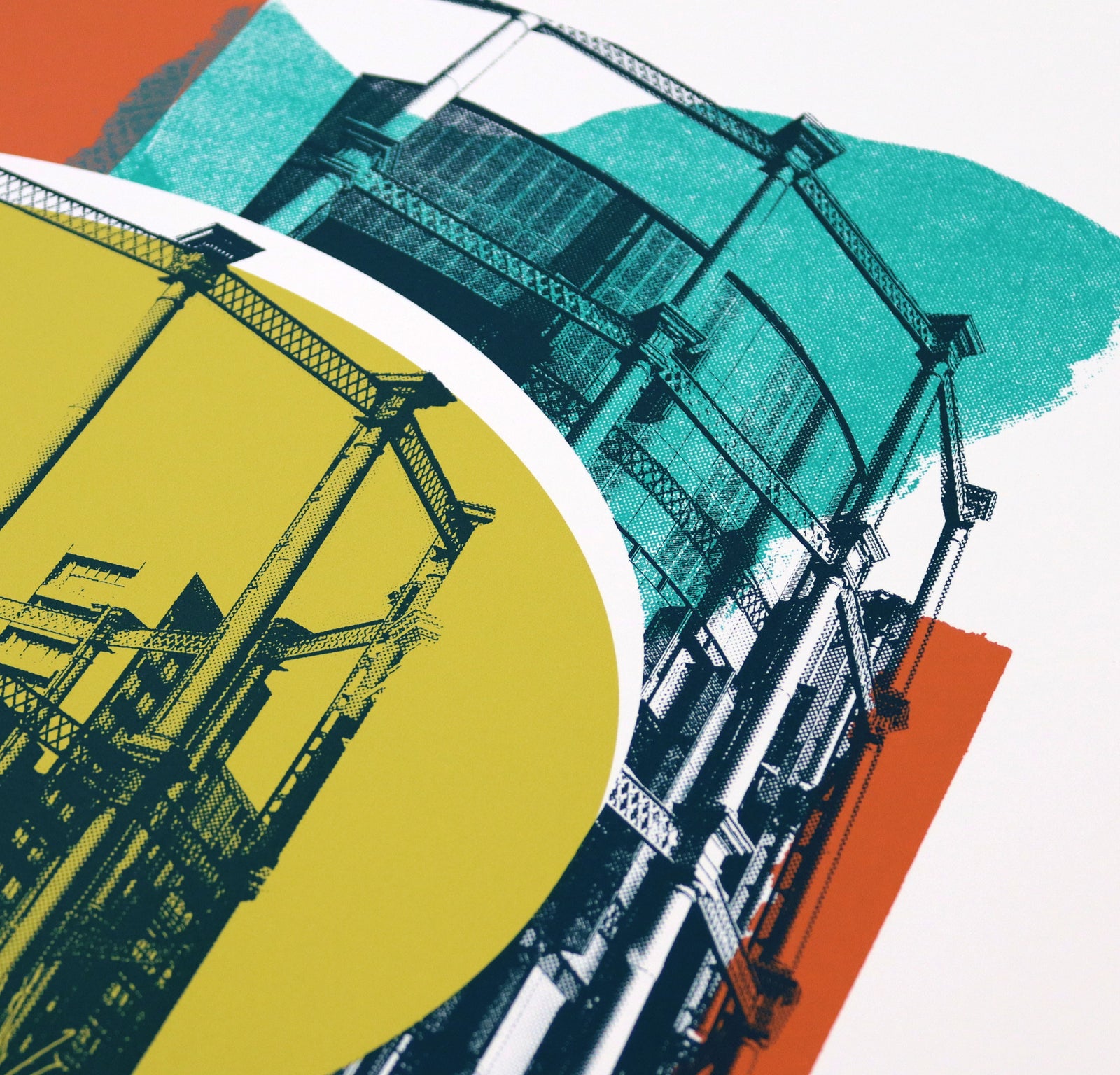 Gasholder Park by Underway Studio, a limited edition 5 colour screenprint on southbank smooth 300gsm paper from 2019