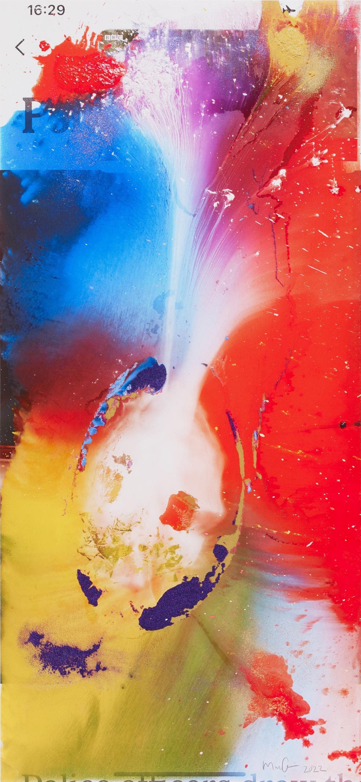 HISTORYNOW. Screenfault (Framed) by Marc Quinn, a limited edition archival pigment print with glitter and gold powder ink from 2022