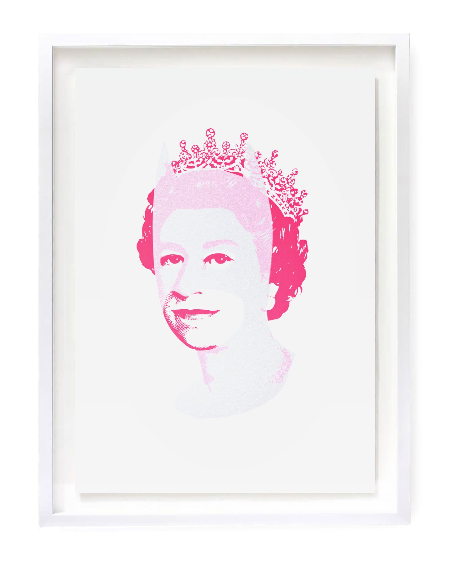 Rich Enough to be Batman - Diamond Glitter and Pink - (Framed) by Heath Kane, a limited edition  2 colour screen-print on somerset satin 300gsm paper  from 2020