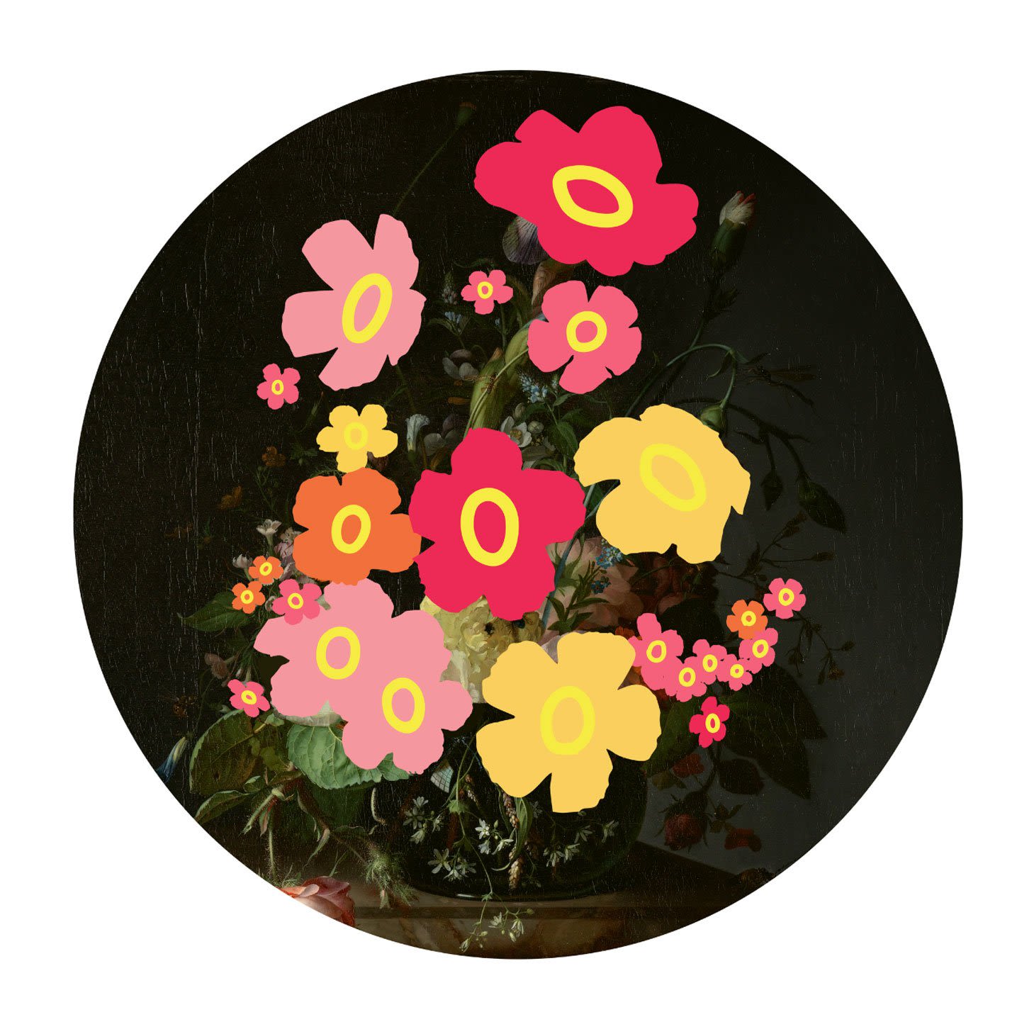 Wallflowers by Heath Kane, a limited edition 10 colour screen print on somerset satin 300gsm paper from 2019