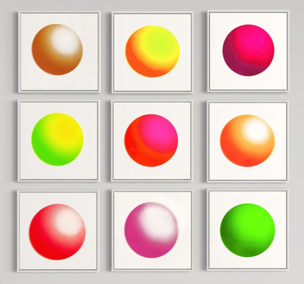Atomic 1 – 9 [Set of prints] (Framed) by Chris Levine, a limited edition 2 colour screenprint on somerset 300gsm paper from 2019