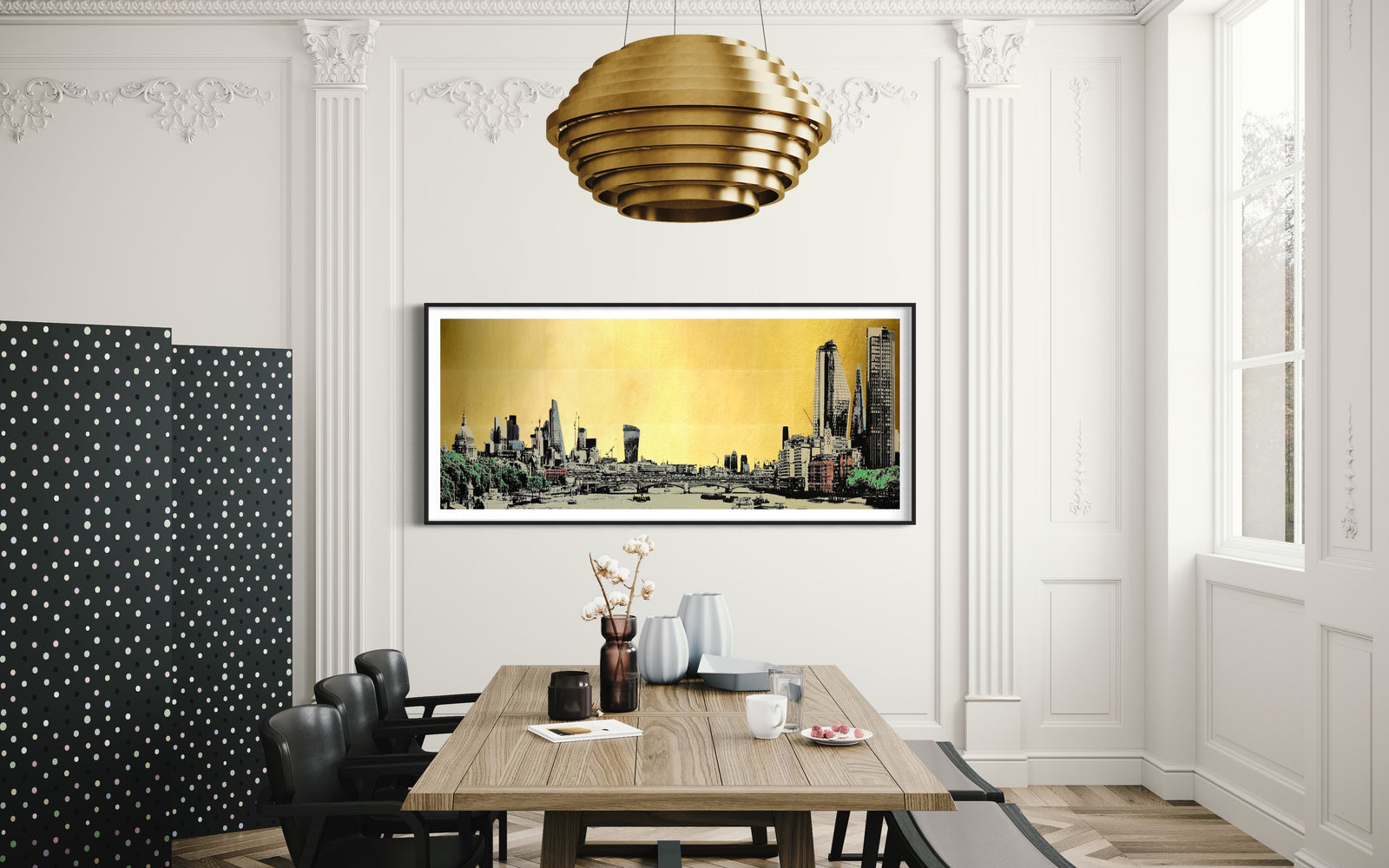 Cross Over The River - (Framed) by Jayson Lilley, a limited edition hand pulled screen print with gold leaf finished with pen and ink, printed on archival museum board. from 2021