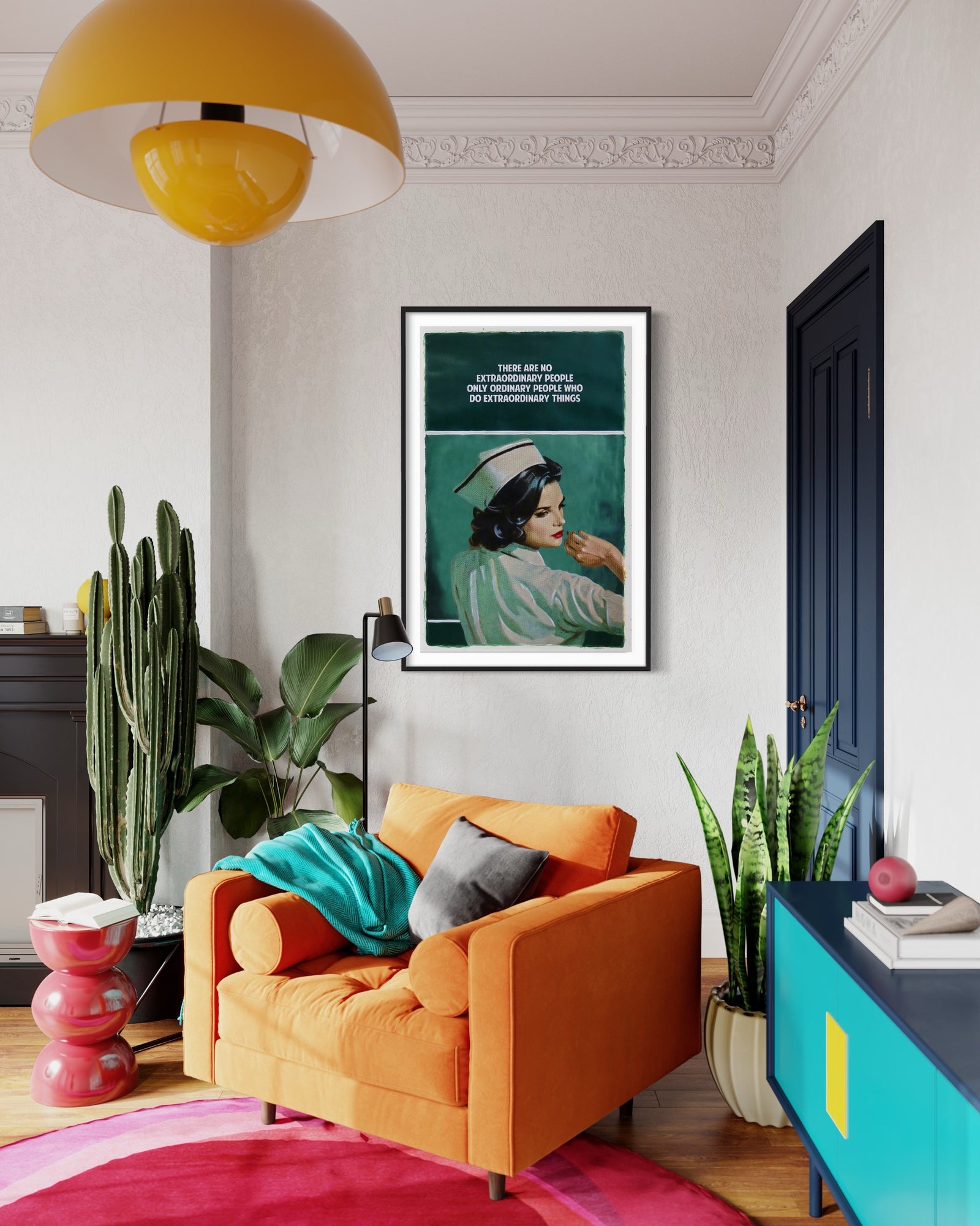 Extraordinary People (NHS) – Teal (Framed) by The Connor Brothers, a original hand coloured, heavily embellished giclée print with acrylic, oil, pastel and varnish. from 2019