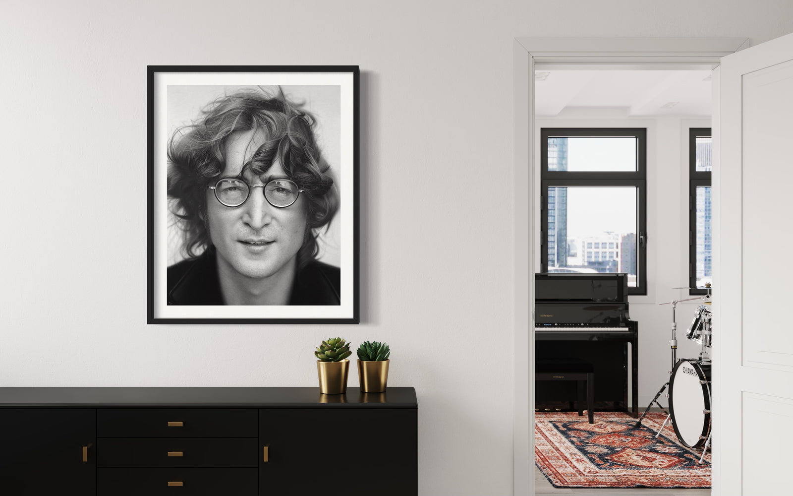 John Lennon (Framed) by Kelvin Okafor, a limited edition digital print on archival paper from 2020
