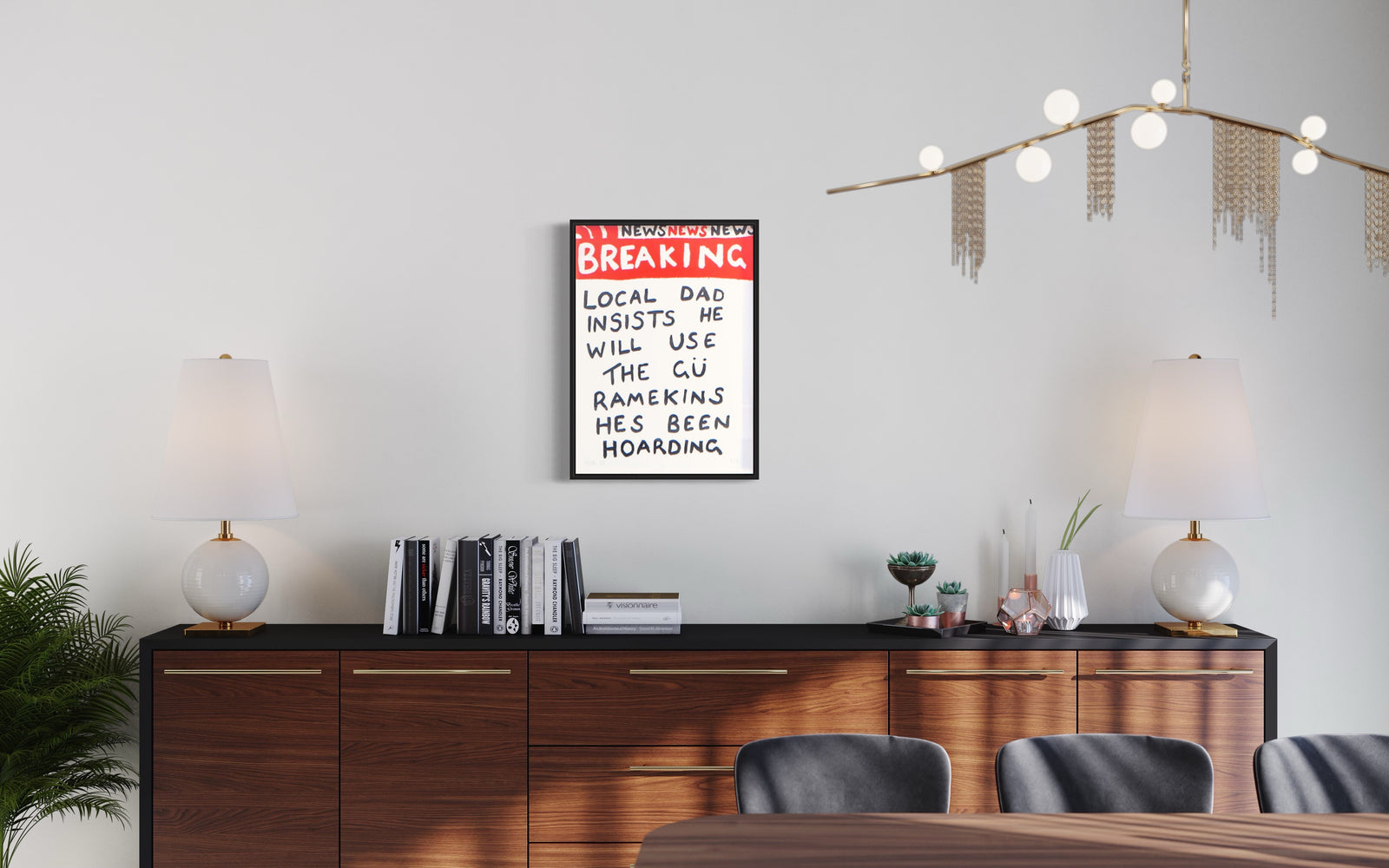 Breaking News: Local Dad (Framed) by Times New Roadman, a hand-finished hand finished screen print on 310gsm south bank coarse from 2022